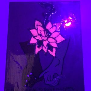 Paint done with black white paint and regular paint